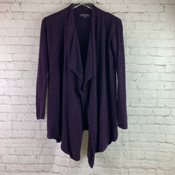 Barefoot Dreams Bamboo Chic Lite Purple Open Front Cardigan XXS/XS